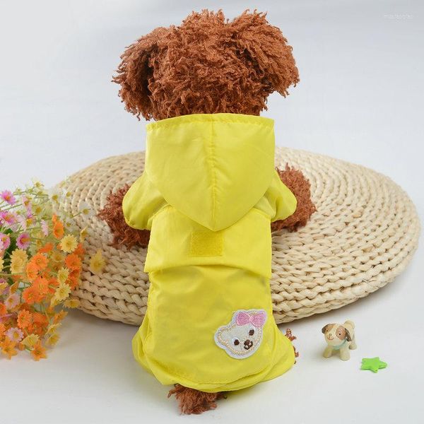 Abbigliamento per cani Impermeabile giallo Giacca antipioggia leggera con cappuccio Poncho Abbigliamento per cani di piccola taglia Abbigliamento impermeabile Capa De Chuva