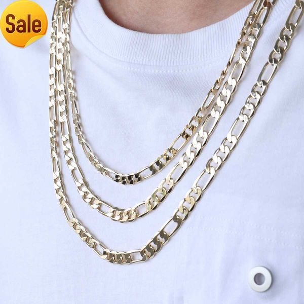 Heiße verkaufende hochwertige Figaro-Kette aus 18 Karat Gold, italienische dicke Kette, 3 mm, 4 mm, 5 mm, 8 mm, Hip-Hop-Rap-Halskette im Großhandel