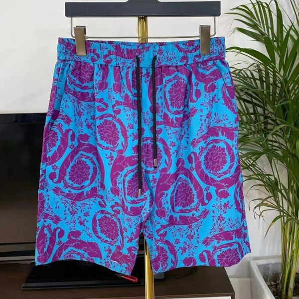 Calções de seda masculinos moda praia calças med 3d impresso casual calças retas homens mulheres designer shorts havaí cinco pontos calças curtas