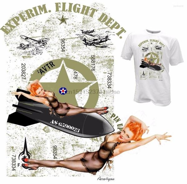 Erkek Tişörtleri 2023 Baskı T-Shirt Harajuku Kısa Kollu Erkekler Top Pinup Kız Flieger Gömlek Flugzeug Luftwaffe ABD Herren Tee'yi Oluştur