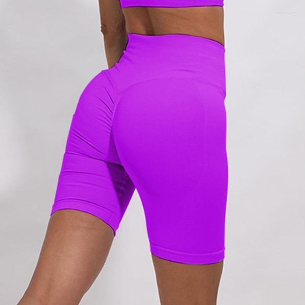 Pantaloncini attivi Palestra senza cuciture Donna Yoga Short BuLifting Calzamaglia sportiva Push Up Vita alta Allenamento Fitness Biker Donna