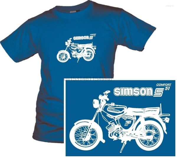 Camisetas masculinas Simson S 51 Eletkronisch Moped Comfort Scooter suhl veb motocicleta gdr Men moda O-gola elegante minha camisa