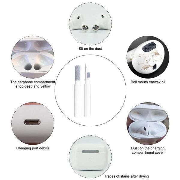 Kulaklık temizleyici kiti Bluetooth kulaklık temizleme kalemi kablosuz kulaklık kulaklık temizleme fırçası AirPods Pro 1 2 kulaklıklar kasa temiz araçlar