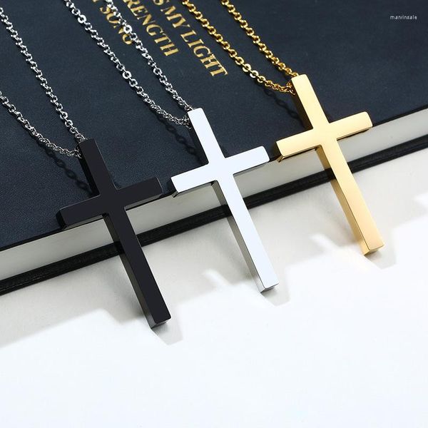 Collane con ciondolo Stile etnico pieno di fede Collana con croce crocifisso Colori neri Catena per uomo Donna Gioielli Gesù