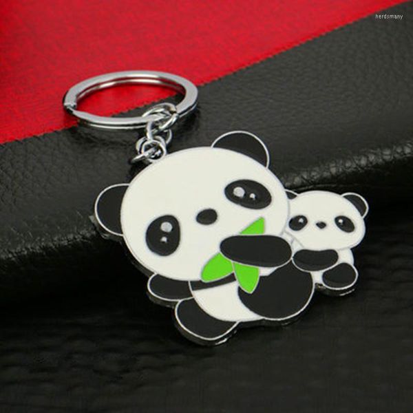 Portachiavi creativo panda gigante ciondolo portachiavi metallo souvenir turistico cinese presenta piccolo anello regalo