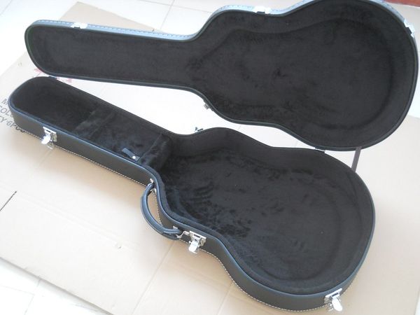 Custodia rigida nera per chitarra acustica 41 da 43 pollici **Il colore delle dimensioni del logo può essere personalizzato