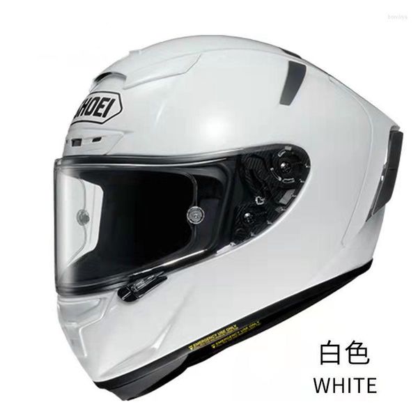 Capacetes de motocicleta capacete de rosto completo x14 brilho branco anti-capa viseira motocross motobike de corrida