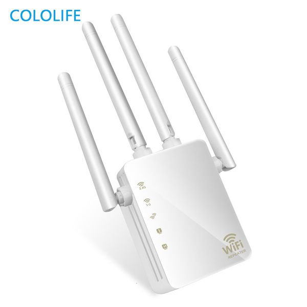 Roteadores 300/200mbps Banda dupla ac e sem fio 2.4g / 5g WiFi Repeter 4 Alta Antenas Bridge Router Signal Amplifier Ponto de acesso com fio 230506