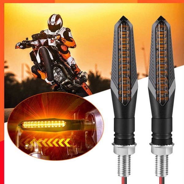 Yeni evrensel motosiklet dönüş sinyali ışığı inşa edilmiş röle 12V flaşör Moto LED akan su yanıp sönmesi bükülebilir yanıp sönen sinyaller lamba