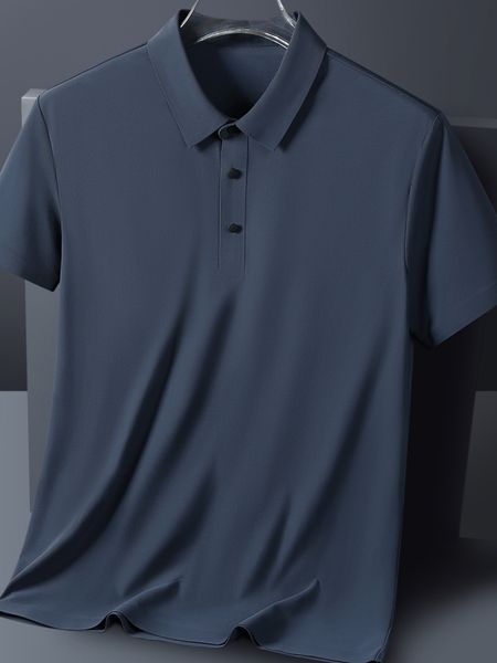 Polos masculinos de tamanho grande 8xl 7xl verão masculino camisa pólo gelo seda de seda curta camiseta respirável fresco seca rápida polos de golfe t camisetas machos 230506