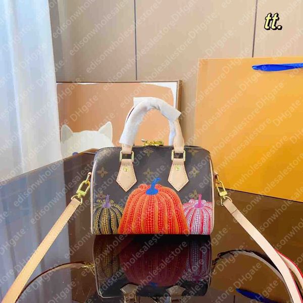 2023 borsa da donna firmata borsa modello zucca Speedy 20cm mini borsa a tracolla jacquard tela cuscino borsa da donna manico in pelle tracolla