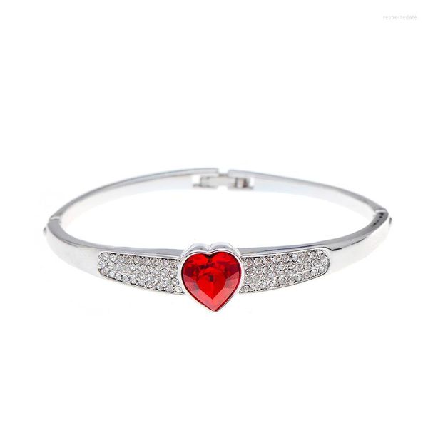 Bangle BN-00125 Heart Crystal Designer Bangles for Women Luxury Bulk Prets Оптовые настоящие золотые ювелирные украшения женский браслет