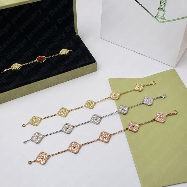 Moda di alta qualità di lusso classico bracciale a 4/4 foglie di trifoglio bracciale in oro 18 carati conchiglia di onice madreperla, regalo per la festa della mamma di nozze per donne e ragazze