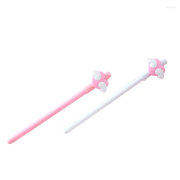 2pc penna sveglia Kawaii Cartoon Girl Pink Wings Love Neutral Candy Color Wing Gel Penne materiale scolastico per studenti cancelleria 0.5mm