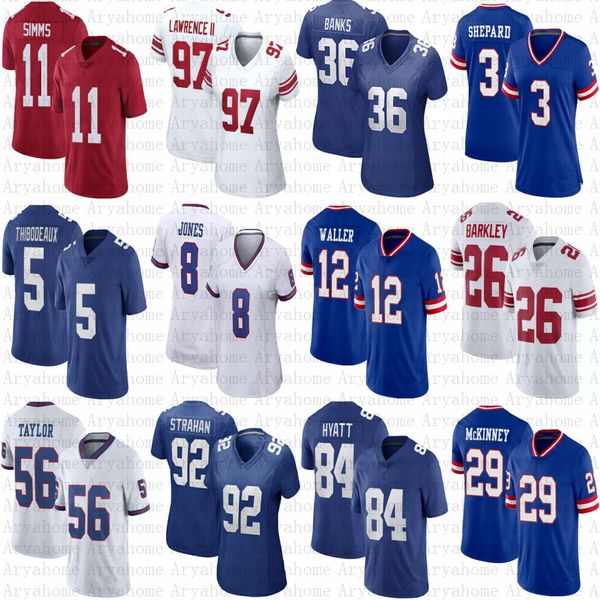 Kayvon Thibodeaux Saquon Barkley Özel Futbol Jersey Dexter Lawrence Taylor Xavier McKinney Darren Waller Deonte Banks Daniel Jones Jalin Hyatt Shepard