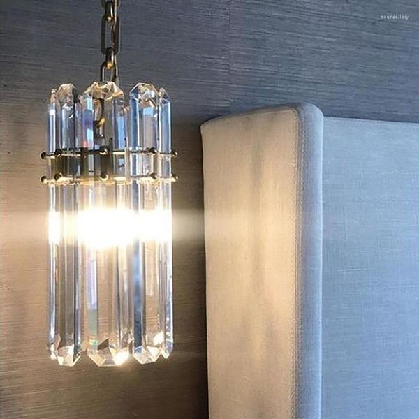 Lâmpadas pendentes de lustre de cabeceira de ponta de alta qualidade pós-moderna lâmpada simples luminária de lâmpada de luxo de luxo de luxuos