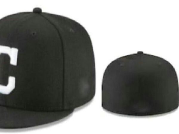 Pronto Stock Whadacsale de alta qualidade Clevand Sport Team equipado Caps Sox Brim Brim em chapéus de campo Tamanho completo do design fechado 7- Tamanho 8 Gorra Casquette A0