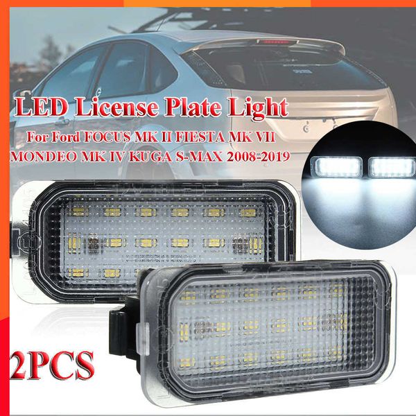 Novo 2pcs 12V LED Licença Placa Luz 18 LEDS Lâmpadas de sinal branco sem erro Lâmpada de tronco para Ford Focus Mk II Fiesta Mk VII Mondeo