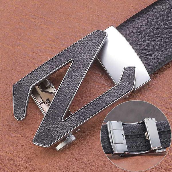 Cinture di alta qualità lettera Z fibbia automatica uomo cinturino di lusso designer di marca pieno vera pelle moda casual ceinture homme