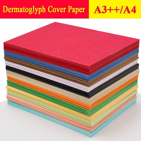 Carte A3 ++ Colore Dermatoglyph Paper A4 230G Copertura tenera Copertura Multicolour Castolo colorato Kraft Carta di carta spessa