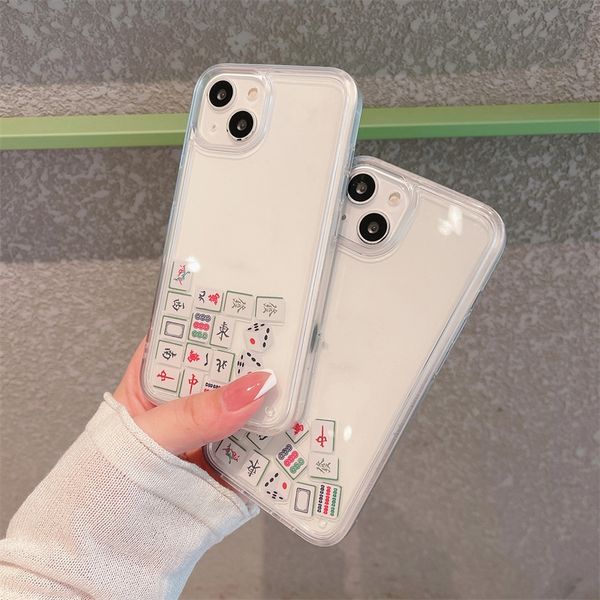 Creative Funy May Mahjong Dynamic Quicksand Case для iPhone 11 12 13 14 Pro Max xr x xs 8p 7plus glitter