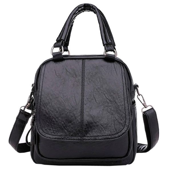 Outdoor-Taschen Vintage Mädchen Leder Schultasche Rucksack Satchel Student Reise Schulter Multifunktions kleine Damen