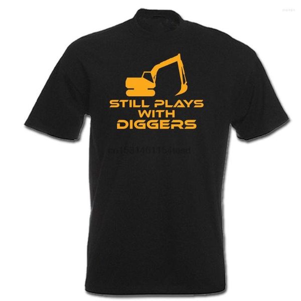 Мужские рубашки T по -прежнему играют с Diggers Funny Digger Driver Jcb Design Shirt 2023 Men Fitness Fitness Fitnes