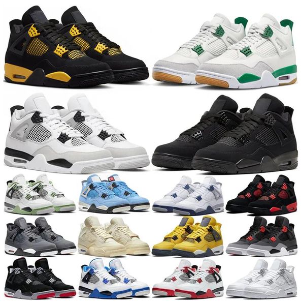 4 scarpe da basket per uomo donna 4s Pine Green Military Black Cat Sail Red Thunder White Oreo Cactus Jack University Blue Infrared Cool Grey Kaws sneakers sportive da uomo