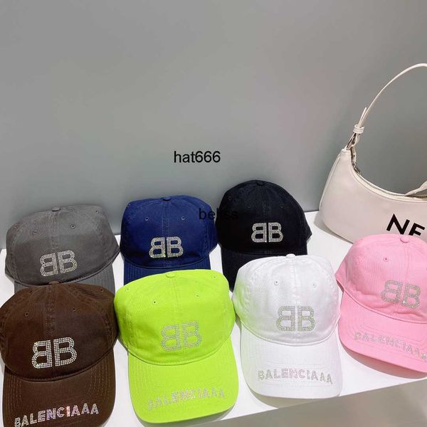 Cor de cor balencigas feminino bola ball tap casal viagens de férias bordado de carta de cristal 7 cores Casquette