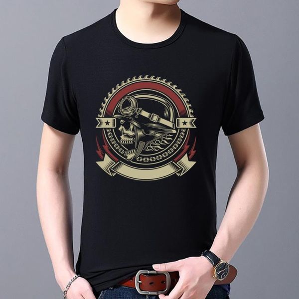 Herren-T-Shirts T-Shirt Sommer-Piratenschädel-Muster bedrucktes Hemd Lässige Reise Sport Atmungsaktives, schnell trocknendes O-Ausschnitt-Oberteil