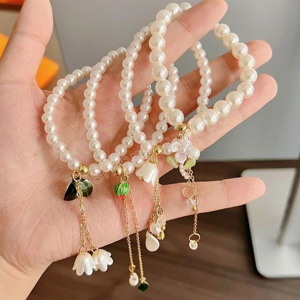 Bracciale per la catena elastica del braccialetto di foglie di foglie per donne ragazze eleganti regali di gioielli semplici feste per matrimoni accessori per la vita quotidiana