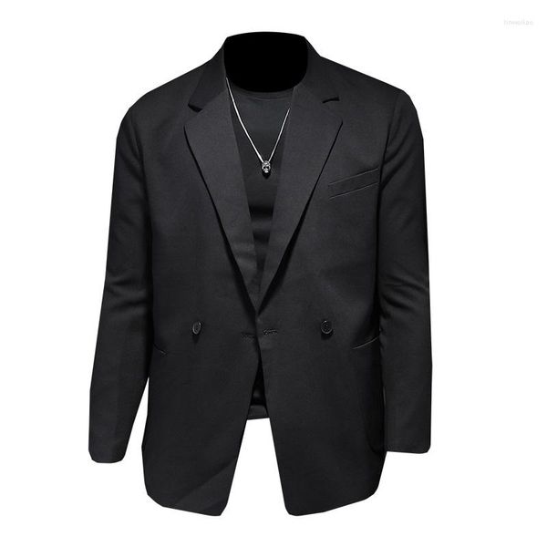 Herren Anzüge Herren Korean Style Blazer Anzug Jacke Schwarz Grau Mann Freizeit Einfarbig Jugend Single Loose Coat Trend