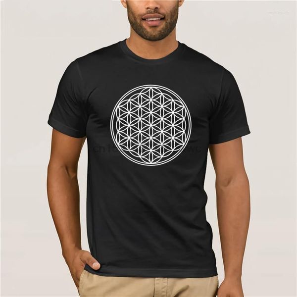 Erkekler Tişörtleri 2023 Moda Gömlek100 Pamuklu Komik Çiçek Hayatın Müthiş Kutsal Geometri Tasarımları Tshirt