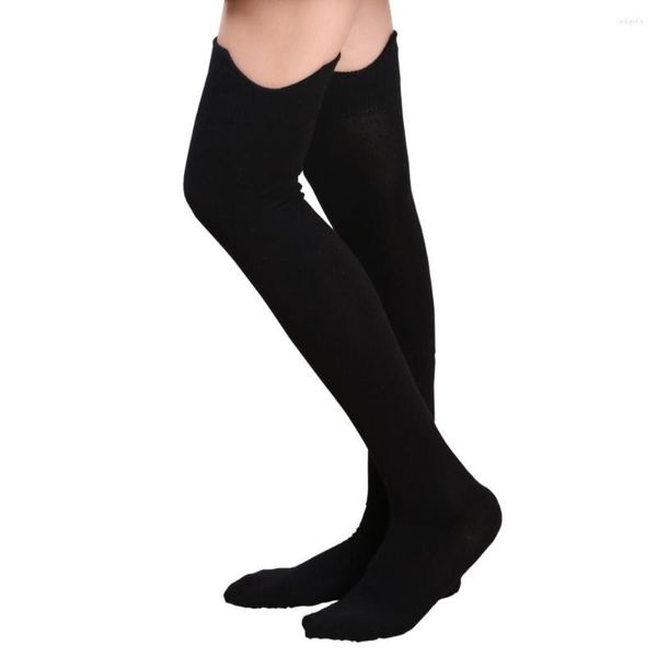 Sportsocken Baumwolle Oberschenkel hoch für Frauen Mädchen lässig lange Slouch koreanischen Stil stricken warme hohe Overknee weiche Strümpfe