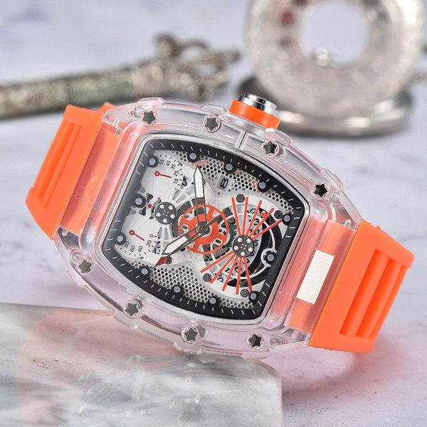 Herren-Designer-Uhren Business-Mode-Sport-Luxus-Uhren Quarzwerk Quarz transparentes Gehäuse Kleidung hochwertige Uhren