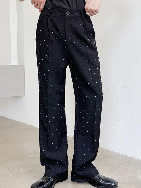 Herrenhosen 2023Long Pant Male Full Diamond Suit Casual Dot Hose Harajuku Korean Streetwear Vintage Herren Straight