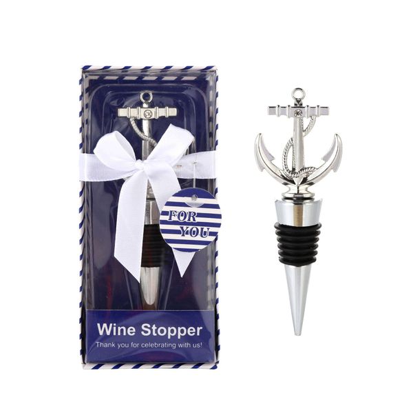 100PCS Anchor Bottle Stopper Bomboniere a tema nautico Addio al nubilato Sea Party Evento Keepsake Anniversary Giveaways Idee dh974