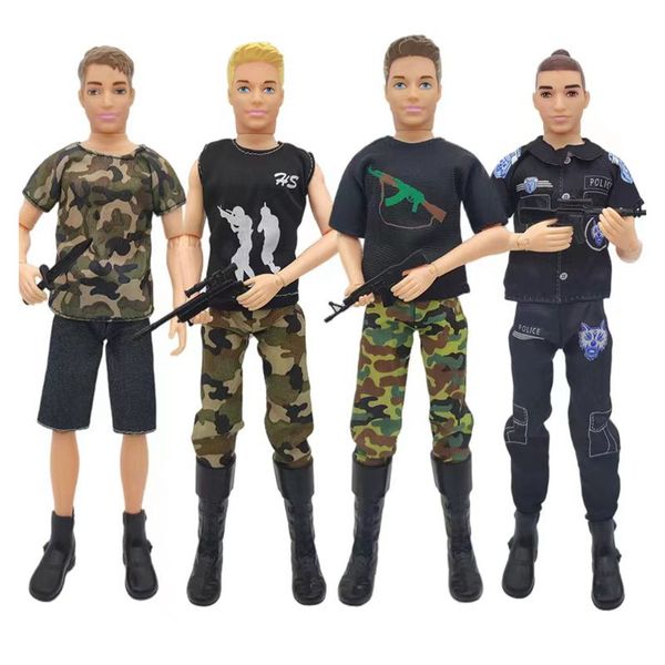 Roupas de boneca para ken kawaii 8 itens / lote crianças brinquedos masculinos tops machos calça uniformes acessórios em miniatura para garoto barbie namorado