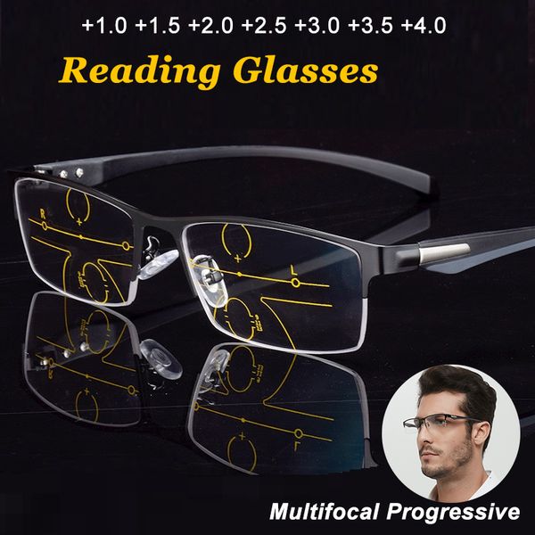 Lesebrille CLLOIO Business Office Für Männer Frauen Multifocal Progressive Anti Blue Light Presbyopic Eyewears 230508