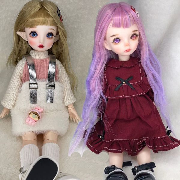 Куклы 30 см WIG Elves BJD Куклы ручной работы Make Up DIY BJD Куклы 18 подвижные соединенные мохерские игрушки BJD смелька для волос DIY Diy Gift для девочек 230508