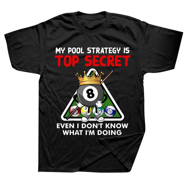 Camisetas masculinas Billiards Art Pool Players Tiz camisas gráficas Cotton Streetwear curto Presentes de aniversário Presentes de verão T-shirt Mens roupas 230508