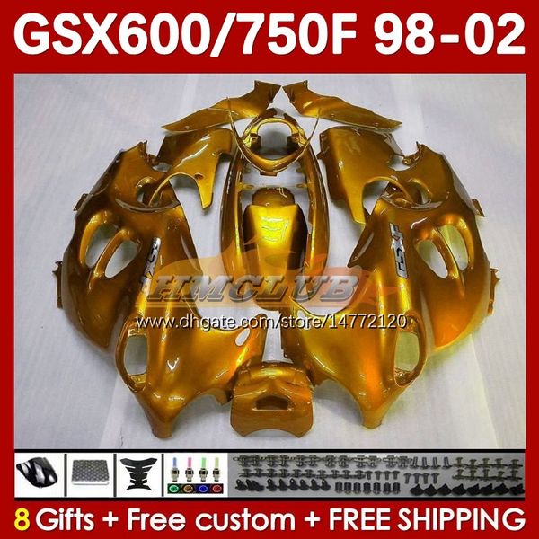 Corpo tutto dorato per SUZUKI GSXF750 GSXF600 KATANA GSXF 600 750 CC 600CC 750CC 1998 1999 2000 2001 2002 169No.57 GSX750F GSXF-600 GSXF-750 GSX600F 98 99 00 01 02 Carenatura