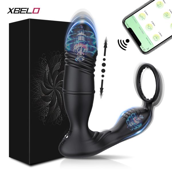 Vibradores Male empurrando massageador de próstata Bluetooth App Vibrator for Men Gay sem fio Remote Prostate Stimulator Sex Toy para casais 230508