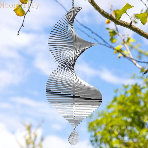 Dekorative Objekte Figuren Edelstahl Windspiele Windmühle Metall Spinner Spirale Windspiele für Yard Garden Swivel Rasen Ornamente 230508