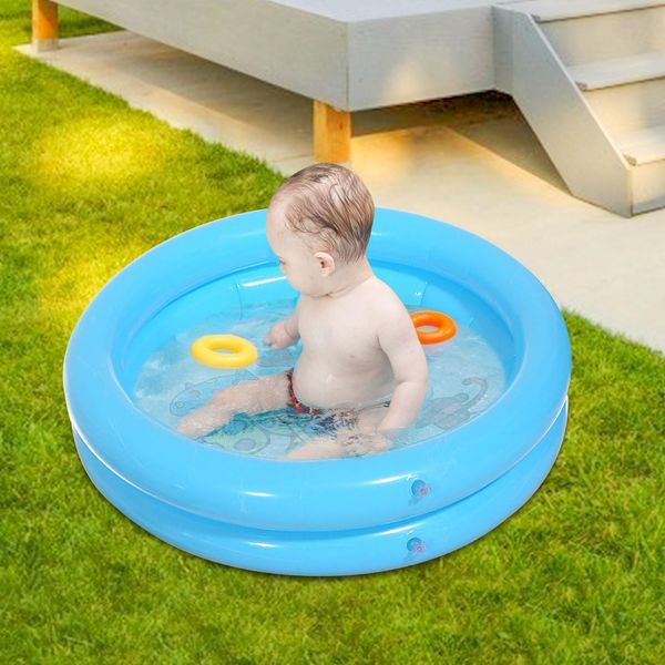 Sandspiel Wasserspaß Baby Swimmingpool Sommer Kinder Wasserspielzeug Aufblasbare Badewanne Runder Süßer Tierdruck Swimmingpool 65x65cm 230506