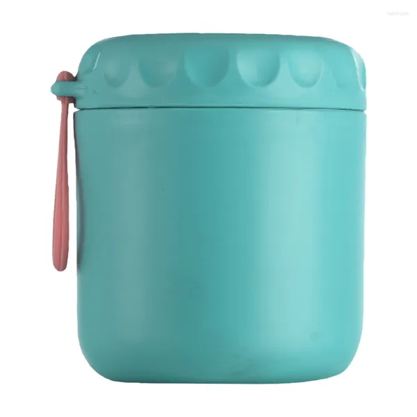 Bottiglie di stoccaggio Tazza da zuppa in acciaio inossidabile Isolata Acqua Boccetta per alimenti Pranzo Contenitore per bottiglie sottovuoto Vaso termico portatile Tazze per bambini Coperchio Bento