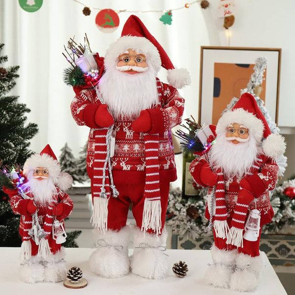 Decorazioni natalizie Babbo Natale rosso per la casa Anno Regali per bambini 60/45/30 cm El Coffee Shop Ornamenti per vetrine NavidadNatale