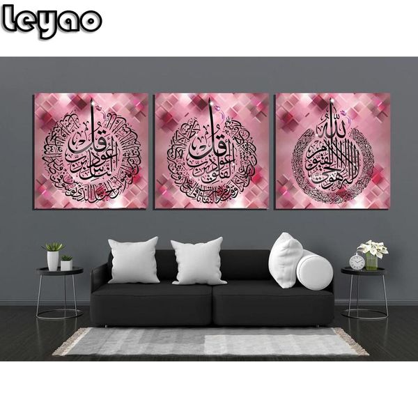 Stich Koran Kunst arabische Kalligraphie 5d Diy Diamond Gemälde 3pcs/Set Cross Stitch Kits Kunst Stickerei Handwerk Home Decor Muslim Gift