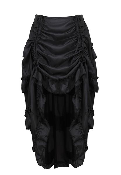 Röcke Gothic Steampunk Damen Burlesque Korsett Unregelmäßig Raffen Plissee Party Maxi Lang Hoch Niedrig Kostüm Plus Größe 230508