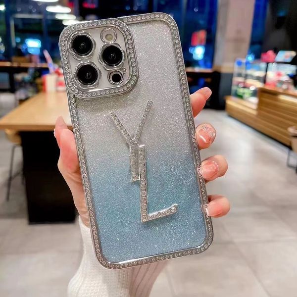 Роскошный дизайнер Shiny Phone Case для iPhone 14 13 12 11 Pro Max 14plus красочный инкрустированный бриллиантом мобильный задняя крышка 051501